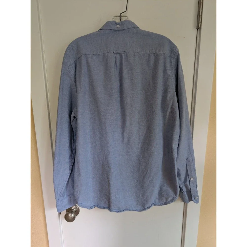 J. Crew Vintage Oxford Button Down Shirt L Blue Tailored Fit 100% Cotton Resort